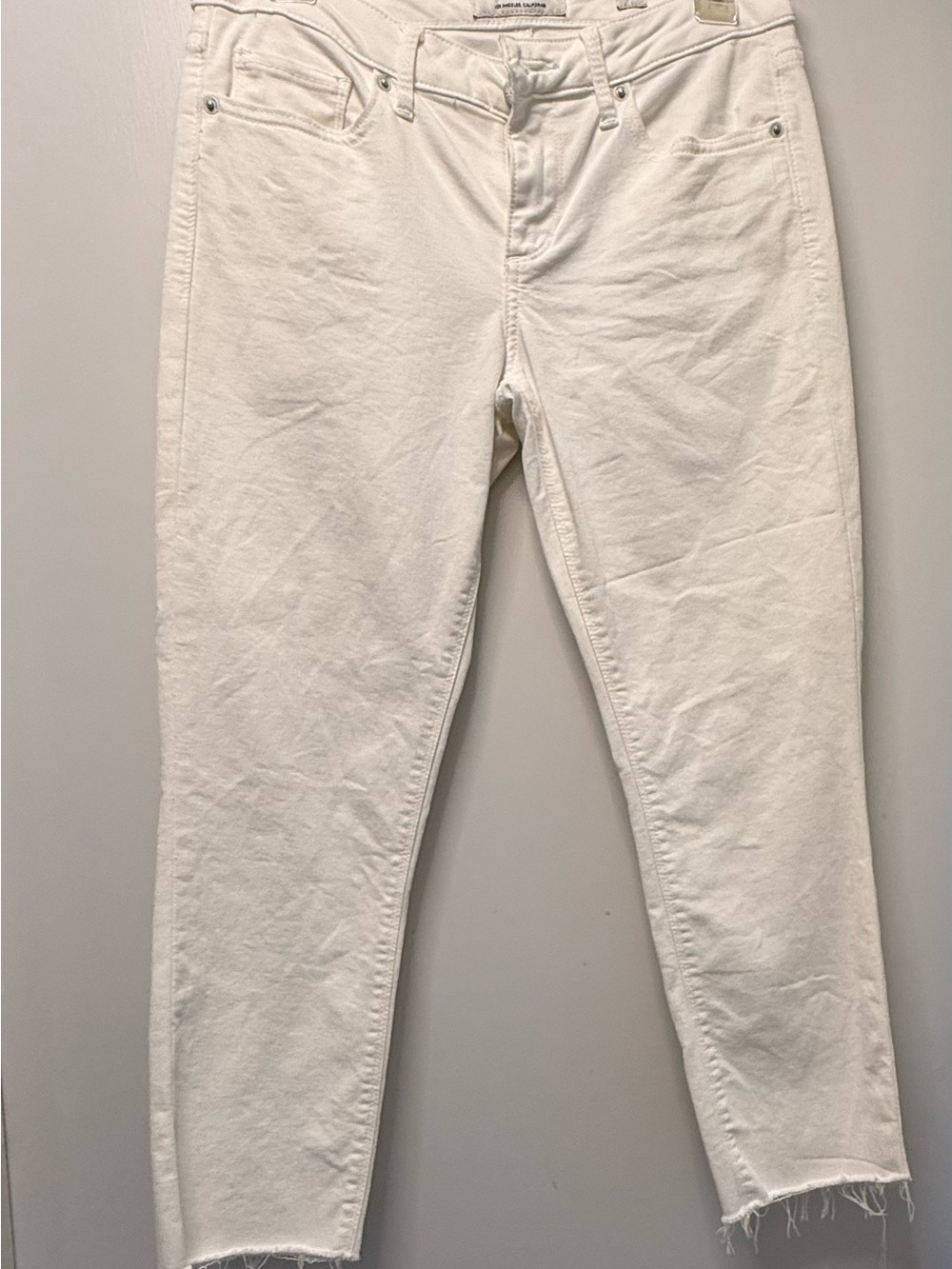 Lucky Brand Lolita Crop White Raw Hem Jeans Size 4/27